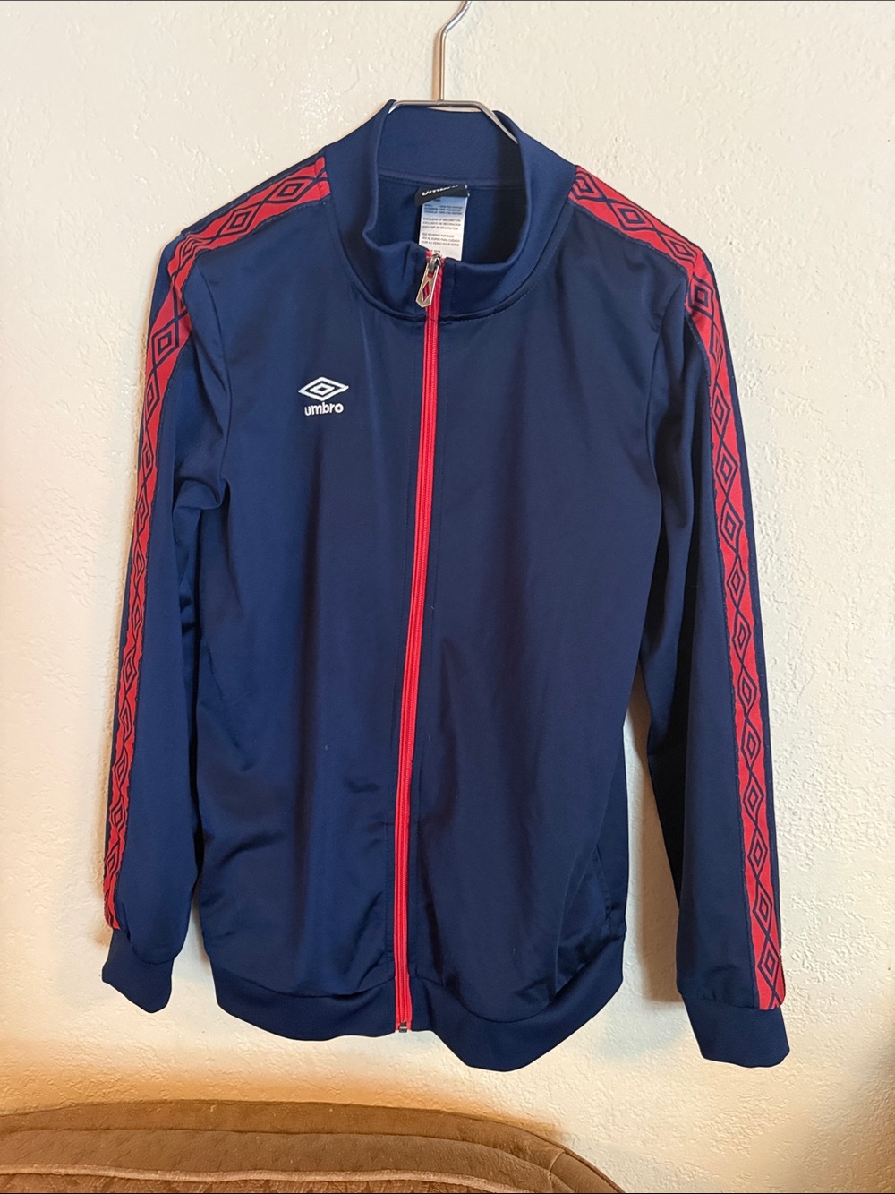 Umbro Navy Track Jacket with Red Accents